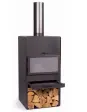 Outdoor fireplace VENTO with oven and double tempered glass