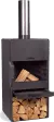 Outdoor fireplace VENTO with oven and double tempered glass