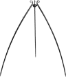 Grillställning med hängande grillgaller på trebent stativ 200 cm – stål 70 cm