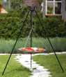 Grillställning med hängande grillgaller på trebent stativ 180 cm – stål 80 cm