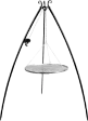 Dreibein-Grill, hängender Grillrost, 200 cm – Edelstahl 70 cm mit Kurbel