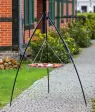Grillställning med hängande grillgaller på trebent stativ 200 cm – rostfritt stål 50 cm