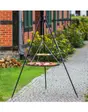 Grillställning med 2 hängande grillgaller på trebent stativ 180 cm – stål 70 cm & 40 cm