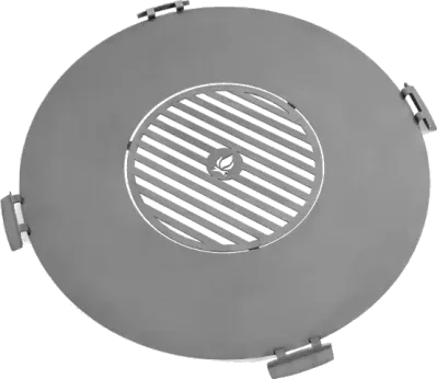 Placa de acero inoxidable para brasero 78 cm, parrilla 37 cm, 4 asas