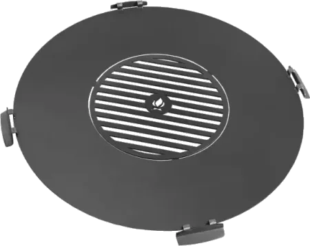 Placa para brasero 78 cm, parrilla 37 cm, 4 asas