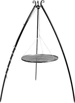 Tripod barbecue with hanging grill 200 cm – steel 60 cm