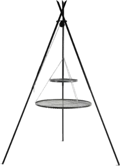TIPI tripod barbecue with 2 grills – steel 70 cm & 40 cm