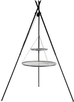 TIPI tripod barbecue with 2 grills – stainless steel 70 cm & 40 cm