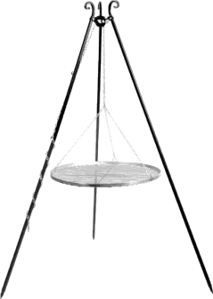 Tripod barbecue with hanging grill 180 cm – stainless steel 50 cm