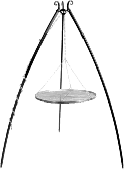 Tripod barbecue with hanging grill 200 cm – stainless steel 50 cm