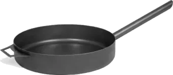 Padella in acciaio naturale 50 cm con manico lungo