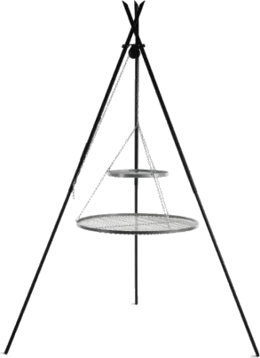 Barbecue treppiede TIPI con 2 griglie – inox 70 cm e 40 cm