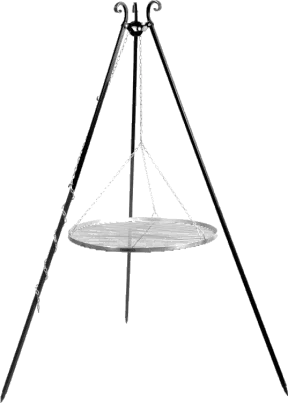 Driepoot barbecue met hangrooster 180 cm – rvs 80 cm