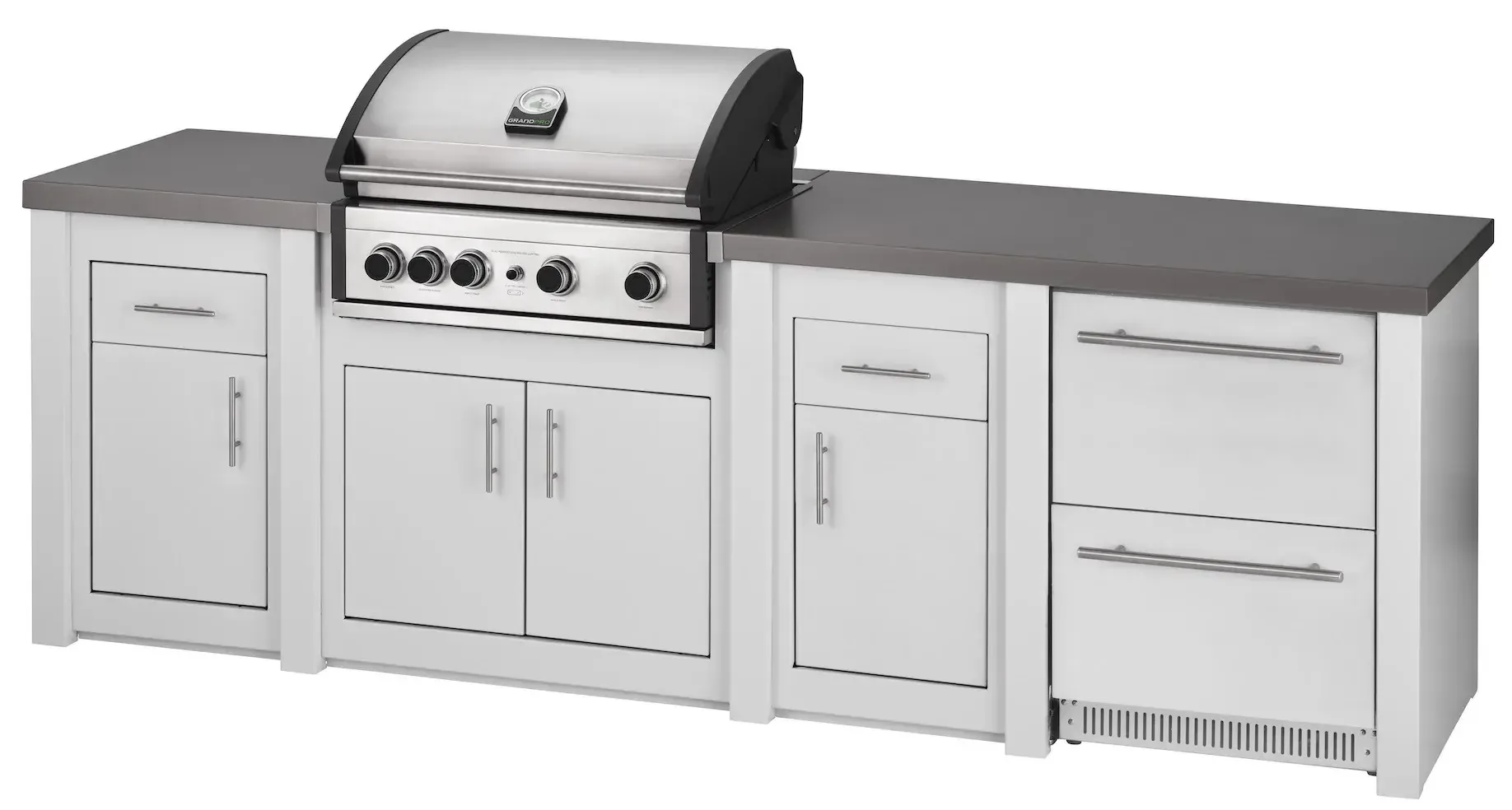 Cuisine Aluminium Blanc Pro Elite, Frigo