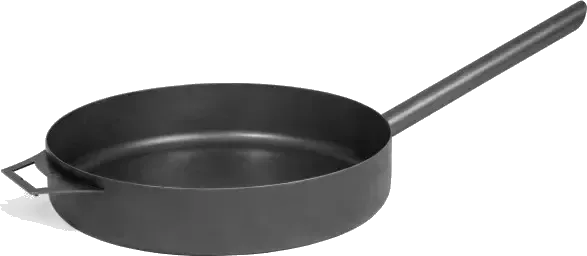 Frying pan in natural steel 50 cm with long handle