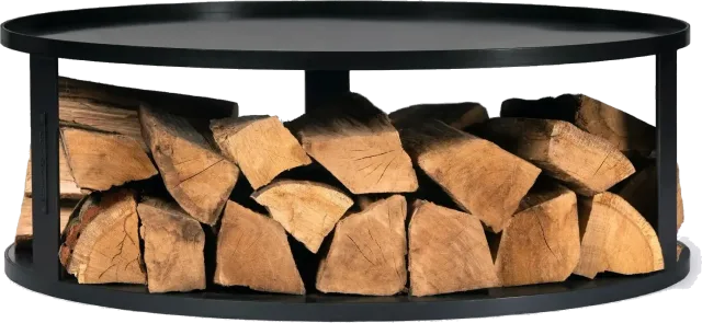 Round base with log store for fire bowl 102 cm