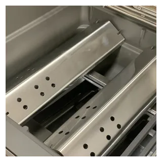 Cuisine aluminium Blanc Pro Elite, module service avec frigo et évier