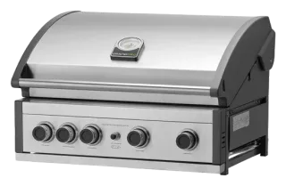 Cuisine aluminium Blanc Pro Elite, module service avec frigo et évier
