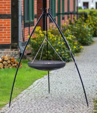 Wok sur Trépied 200 cm–  acier 70 cm