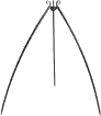 Barbecue 2 Grilles suspendu sur Trépied 200 cm – en acier 80 cm et 40 cm