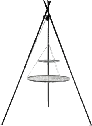 Barbecue treppiede TIPI con 2 griglie – inox 70 cm e 40 cm