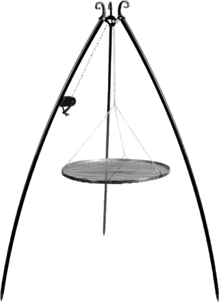 Driepoot barbecue met hangrooster 200 cm – staal 80 cm met lier