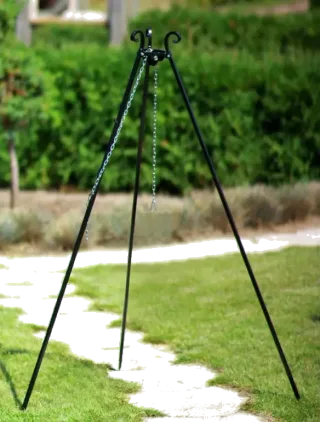 Wok sur Trépied 180 cm– acier 70 cm