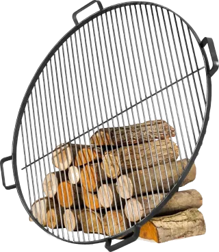 Griglia in acciaio 80 cm, 4 manici, per braciere