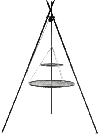 Barbecue treppiede TIPI con 2 griglie – acciaio 80 cm e 40 cm
