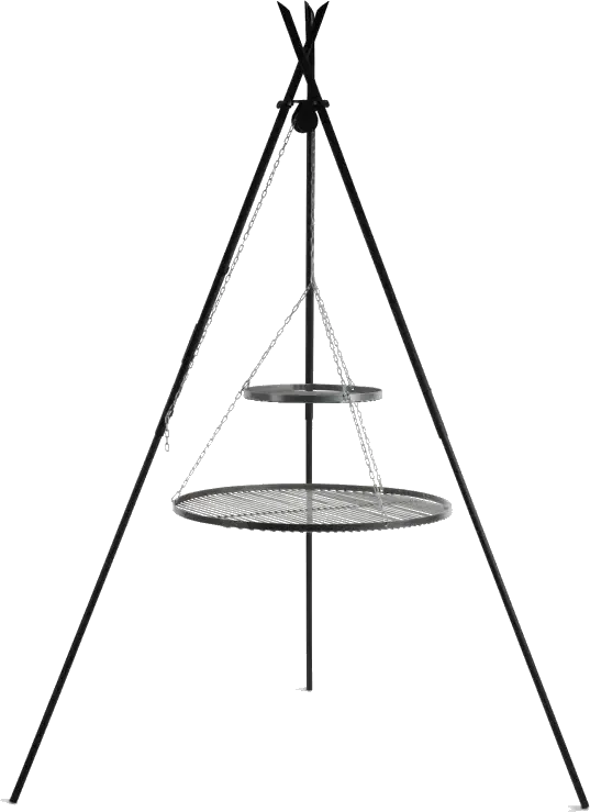 TIPI tripod barbecue with 2 grills – steel 80 cm & 40 cm