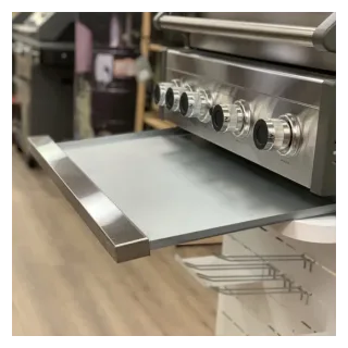 Cuisine aluminium Blanc Pro Elite, module service avec frigo et évier