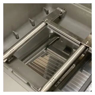 Cuisine aluminium Blanc Pro Elite, module service avec frigo et évier