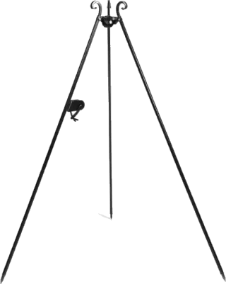 Tripod barbecue with hanging grill 180 cm – steel 50 cm with winch