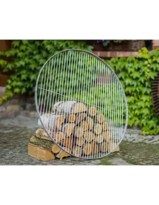 Barbacoa trípode con 2 parrillas colgantes 200 cm – acero inoxidable 70 cm y 40 cm