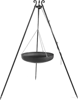 Wok sur Trépied 180 cm– acier 70 cm