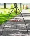 Barbecue 2 Grilles suspendu sur Trépied 200 cm – en acier 80 cm et 40 cm