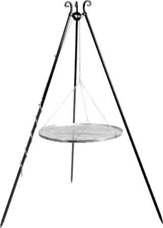 Driepoot barbecue met hangrooster 180 cm – rvs 60 cm
