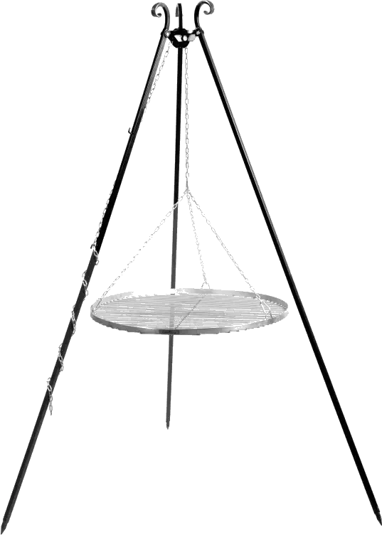 Tripod barbecue with hanging grill 180 cm – stainless steel 50 cm